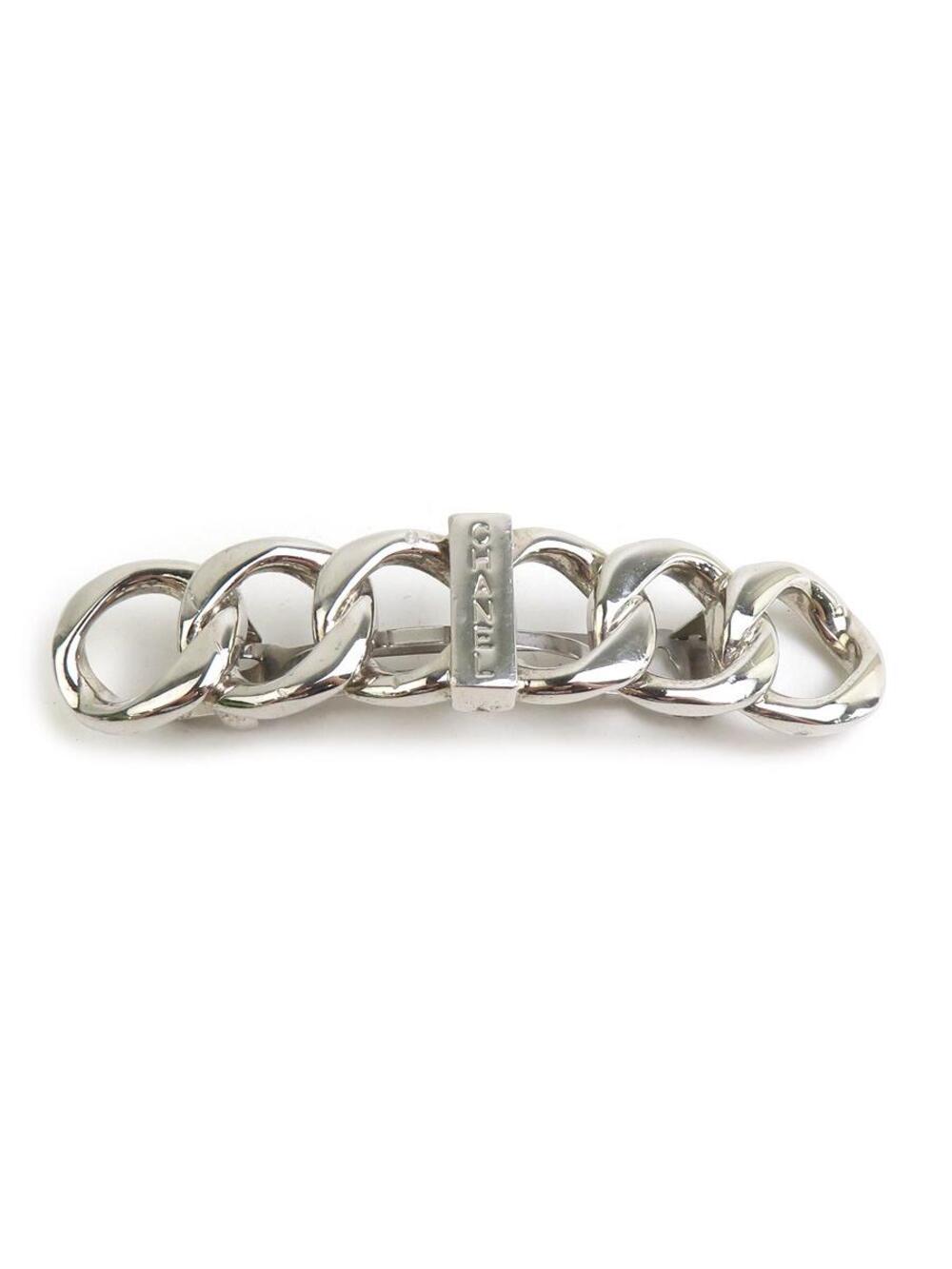 Auth Chanel Barrette Hair Clip Silver #377302C33B